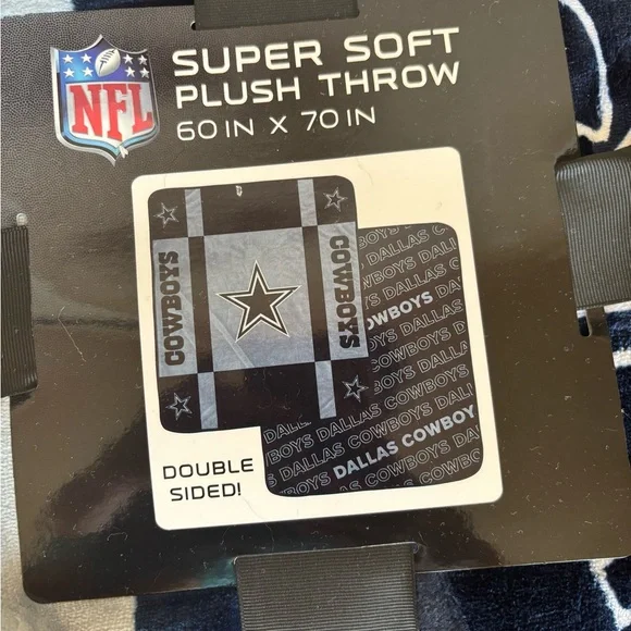 New NFL Dallas Cowboys Super Soft Plush Throw double sided design 60”x 70” - Picture 2 of 4